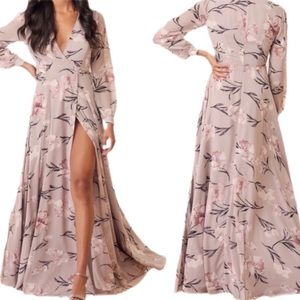 Lulu’s Loving You Wrap Maxi Dress NWT